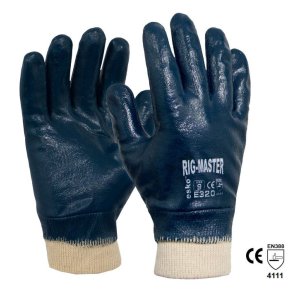 GLOVE H/DUTY NITRILE KNIT CUFF BLUE 9 E320 RIG MASTER