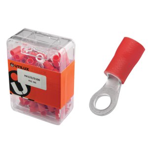 TERMINAL RING PRE-INS 0.5-1.5MM M10 STUD RED 25PK H4140