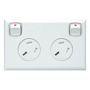 XLP777SWEWE SOCKET SW DBL HORZ POLISHED WHT GL HPM