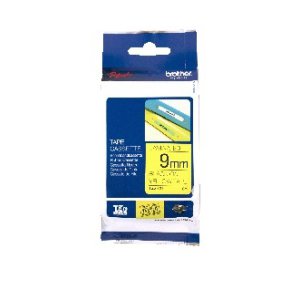 TAPE LAMINATED BLACK ON YELLOW 9MMX8M TZE621