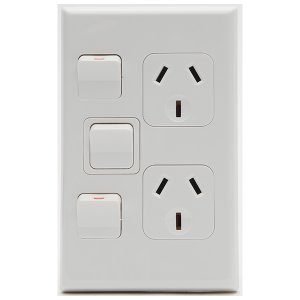 SOCKET SW 2G VERT & EXTRA SW WHITE 692X PDL