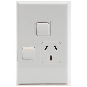 SOCKET SW 1G VERT & EXTRA SW WHITE 691X PDL