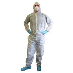 COVERALL P/PROPYLENE WHT L SURESHIELD SS100-W
