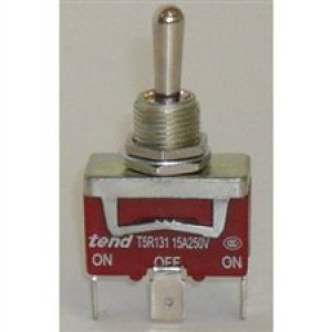 TOGGLE SWITCH 15A ON>OFF-ON SPDT SPADE TERM T201E TEND