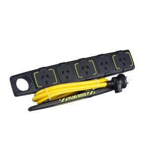 POWERBOARD H/DUTY 5 WAY YLW/BLK 1.8M PLUGBOSS HPM