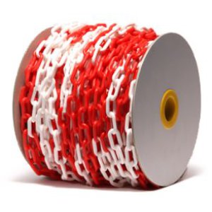 CHAIN PLASTIC RED/WHT 6MMX24M PCRW24