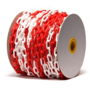 CHAIN PLASTIC RED/WHT 6MMX50M PCRW50