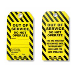 DANGER LOCKOUT TAG OUT OF SERVICE TTLT5 TUFTAG