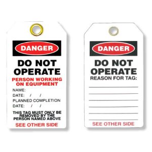 DANGER LOCKOUT TAG PERSON WORKING ON EQUIP TTLT1 TUFTAG