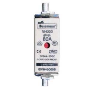 FUSELINK DIN 80A NH000 (80NHG000B) 500V 120KA BUSSMAN 689181