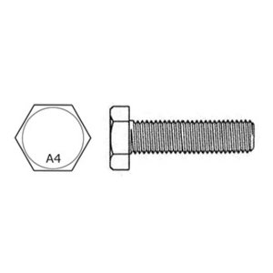 SCREW HEX FULL THREAD 10X30 STAINLESS STEEL316  SSS610*030
