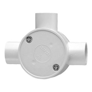 JUNCTION BOX RND 3WAY PVC 25MM GREY 240/25/3GY 23.25G