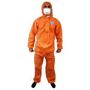 COVERALL DISPOSABLE SMS ORANGE 3XL SURESHIELD