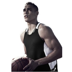SINGLET MENS RENEGADE SG702M BLK/WHT/SLV M