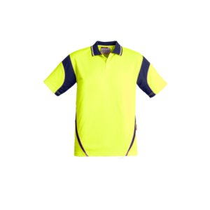 POLO MENS HI VIS AZTEC - S/S ZH248 YEL/NVY 3XL