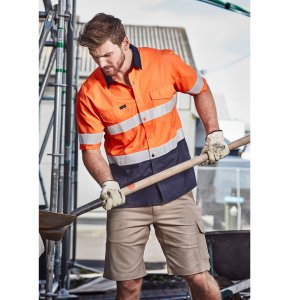 SHIRT MENS COOLING TAPED HV SPLICED S/S ZW835 OR/NY XS