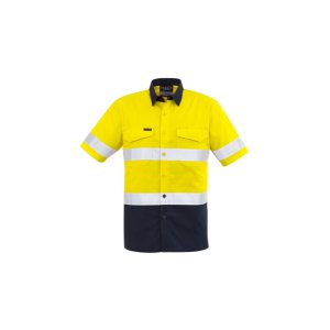 SHIRT MENS COOLING TAPED HV SPLICED S/S ZW835 YEL/NVY 7XL