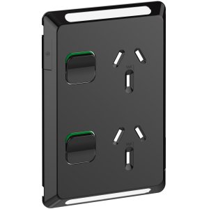 SKIN SOCKET SW VERT TWIN 10A 250V BK PDLP392C-BK PDL PRO