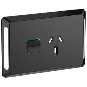 SKIN SOCKET SW HORIZ SINGLE 10A 250V BK PDLP394C-BK PDL PRO