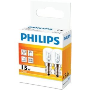 LAMP APPLIANCE OVEN 15W T25 CLEAR E14 2PK APP15WE14T252PF