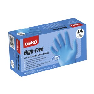 GLOVE NITRILE DISPOSABLE POWDER FREE BLUE 2XL MDN HI-FIVE