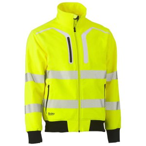 JACKET HV TAPED SOFT SHELL BOMBER YLW 2XL BISLEY