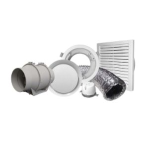 KIT FAN MIXFLOW BOND 150MM 6M ROUND+FIXED GRILLE WH VBG4K6M