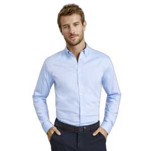 SHIRT MENS CAMDEN L/S S016ML BLU 2XL