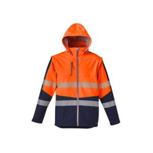 JACKET 2IN1 STRETCH SOFTSHELL TAPED SYZMIK ZJ453 ORG/NVY S