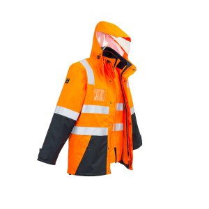 JACKET MENS HI VIS 4IN1 WATERPROOF SYZMIK ZJ532 YLW/NVY L