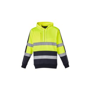 HOODIE UNISEX HI VIS STRETCH TAPED SYZMIK ZT483 YLW/NVY L