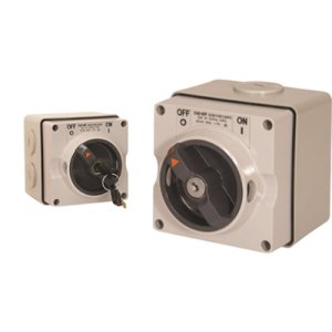 KEY SWITCH SURF LOCK OFF 2P 32A 250V AC GRY 63MM BASE