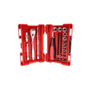 RATCHET & SOCKET SET 1/4IN DRIVE METRIC 38PC