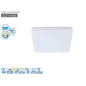 OYSTER LED SQUARE TRI-COLOUR 18W IP54 NON DIM WHITE GLIGHT
