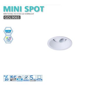 DOWNLIGHT LED TILT 3W IC-F 3000K CRI95 NON DIM BLACK GLIGHT