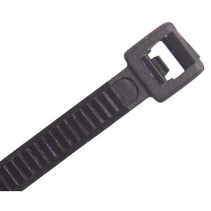 CABLE TIE NYLON 200X4.8MM RELEASABLE UV BLK 100PK CTR200BK
