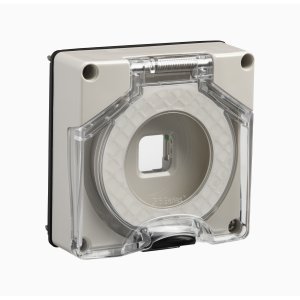 COVER SWITCH 1G 2 HOLE 300 MODULE IP66 GRY