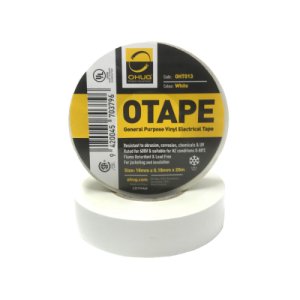 TAPE ELECTRICAL VINYL GENERAL PURPOSE WHITE 18MMX20M