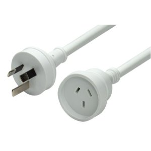 EXTENSION LEAD 10A 240V WHT 2M DYNAMIX