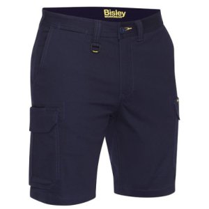 SHORTS MENS STRETCH COTTON CARGO NAVY 117 BISLEY