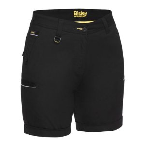 SHORTS WOMENS WOMENS STRETCH COTTON BLK 20 BISLEY