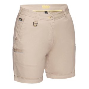 SHORTS WOMENS WOMENS STRETCH COTTON STONE 20 BISLEY