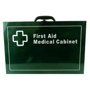 FIRST AID METAL BOX WALL MOUNTABLE IN LARGE IN GREEN EACH