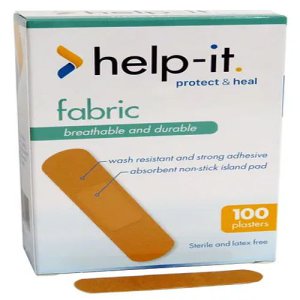 HELP-IT FABRIC REGULAR PLASTERS BOX 100