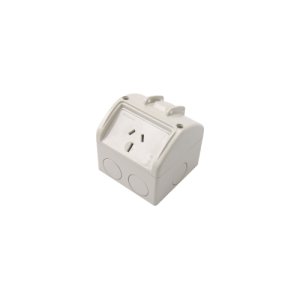 SOCKET OUTLET DOUBLE SWITCHED 10A 250V IP53 WHT GLIGHT