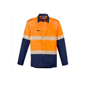 SHIRTS MENS RUGGED COOLING HV SEG TAPE ORA/NVY 4XL SYZMIK