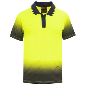 POLO DAY ONLY LW POLYESTER YLW/NVY L 231052Y-L