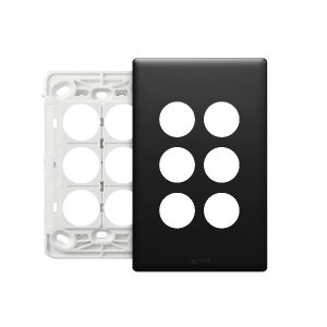 GRID & COVERPLATE 6G MATT BLK LEGRAND