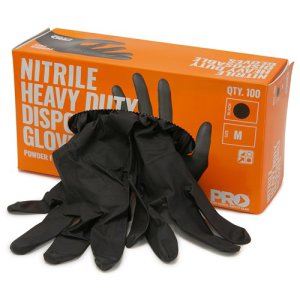 GLOVE NITRILE HD POWDER FREE BLK L MDNPFHDL PRO 100/BOX