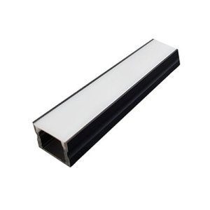 LED PROFILE DSCHAN130 BLACK 2M TASK OPAL LENS